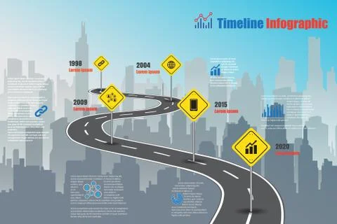 Road map Timeline Infographic, Vector Illustration Stock Illustration