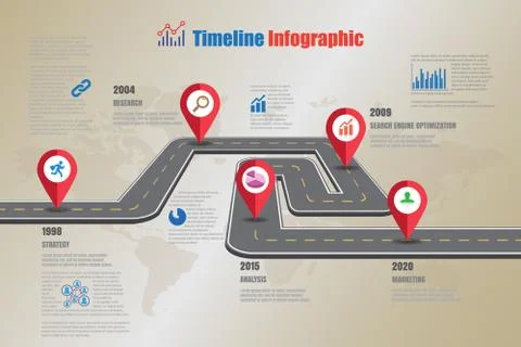 Road map Timeline Infographic, Vector Illustration イラスト素材