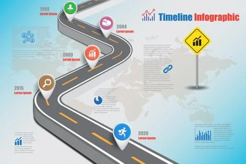 Road map Timeline Infographic, Vector Illustration Illustrazione stock