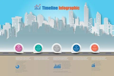 Road map Timeline Infographic, Vector Illustration Stock Illustration