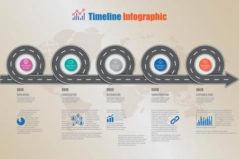 Road map Timeline Infographic, Vector Illustration Illustrazione stock
