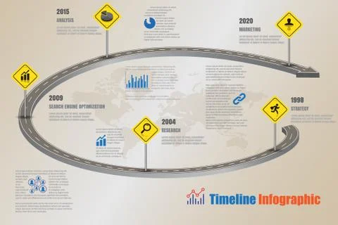 Road map Timeline Infographic, Vector Illustration Stock Illustration