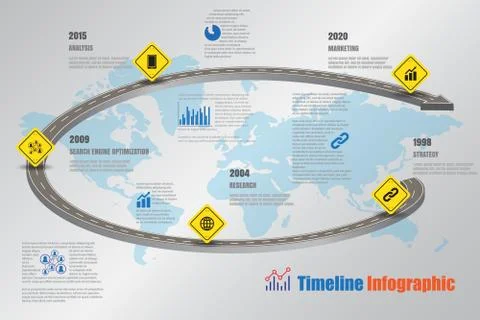 Road map Timeline Infographic, Vector Illustration Illustrazione stock