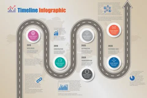 Road map Timeline Infographic, Vector Illustration Stock Illustration