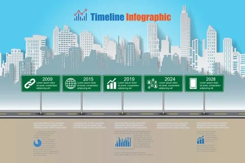 Road map Timeline Infographic, Vector Illustration Stock Illustration