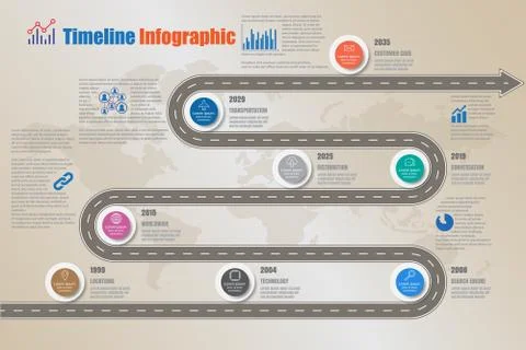Road map Timeline Infographic, Vector Illustration Illustrazione stock