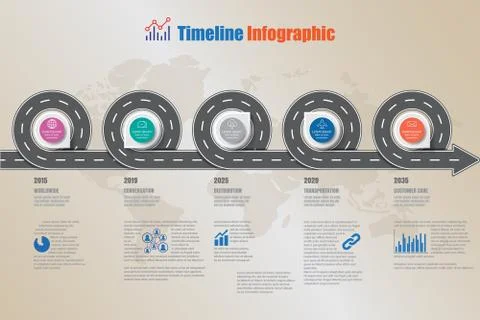 Road map Timeline Infographic, Vector Illustration Illustrazione stock
