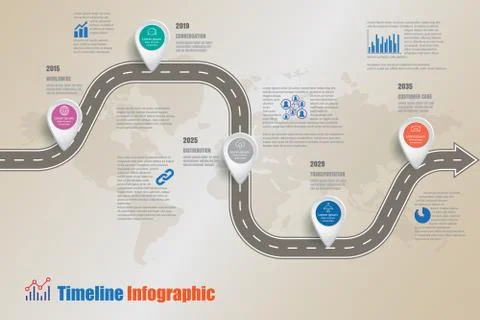 Road map Timeline Infographic, Vector Illustration Stock Illustration