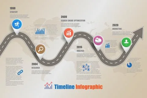 Road map Timeline Infographic, Vector Illustration Stock Illustration