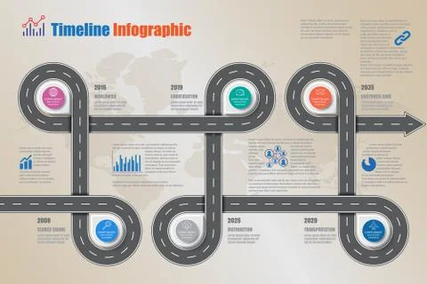 Road map Timeline Infographic, Vector Illustration Illustrazione stock