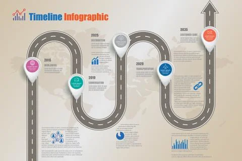 Road map Timeline Infographic, Vector Illustration Stock Illustration