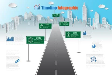 Road map Timeline Infographic, Vector Illustration Stock Illustration