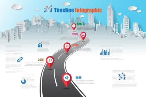Road map Timeline Infographic, Vector Illustration Illustrazione stock