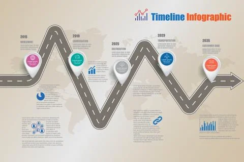 Road map Timeline Infographic, Vector Illustration Stock Illustration