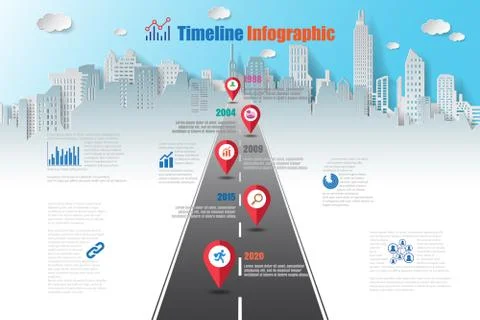 Road map Timeline Infographic, Vector Illustration Stock Illustration
