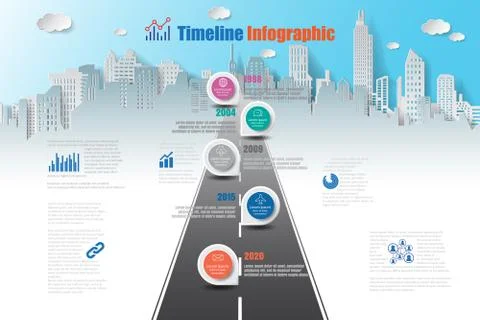 Road map Timeline Infographic, Vector Illustration Illustrazione stock
