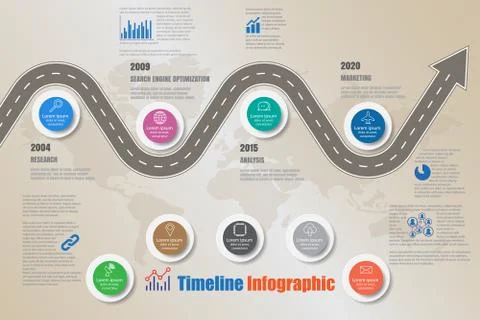 Road map Timeline Infographic, Vector Illustration Illustrazione stock