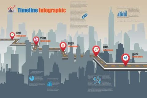 Road map Timeline Infographic, Vector Illustration Stock Illustration