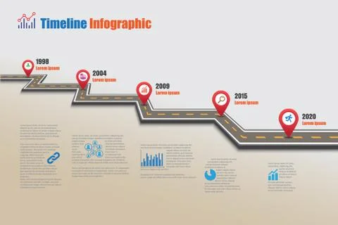 Road map Timeline Infographic, Vector Illustration Stock Illustration