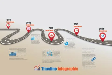 Road map Timeline Infographic, Vector Illustration Stock Illustration