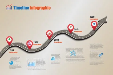 Road map Timeline Infographic, Vector Illustration Stock Illustration