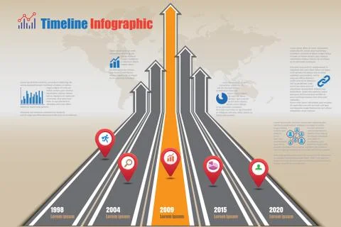 Road map Timeline Infographic, Vector Illustration Illustrazione stock