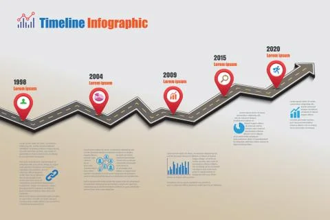 Road map Timeline Infographic, Vector Illustration Stock Illustration