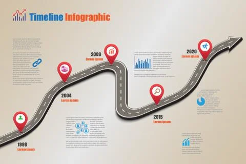 Road map Timeline Infographic, Vector Illustration Stock Illustration