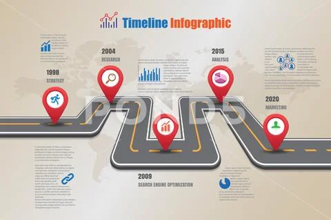 Road map Timeline Infographic, Vector Illustration ~ Clip Art #79588659