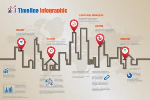 Road map Timeline Infographic, Vector Illustration Stock-Illustration