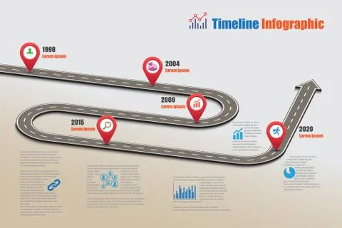 Road map Timeline Infographic, Vector Illustration Stock-Illustration