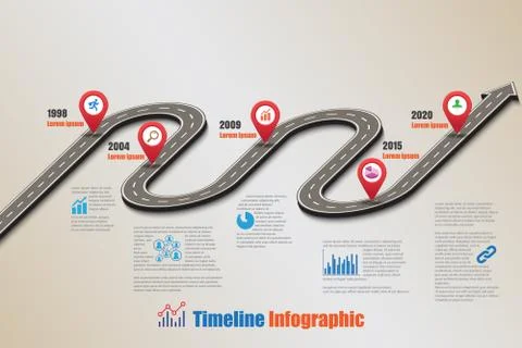 Road map Timeline Infographic, Vector Illustration Stock Illustration
