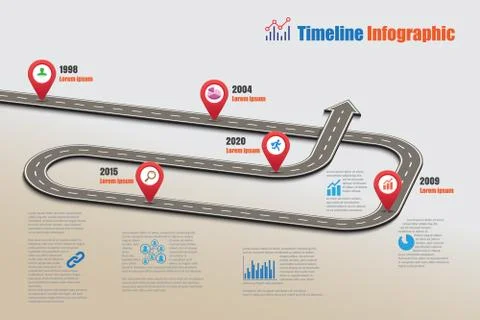 Road map Timeline Infographic, Vector Illustration Stock Illustration