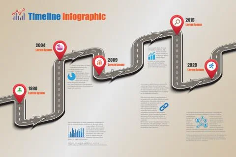 Road map Timeline Infographic, Vector Illustration Stock Illustration