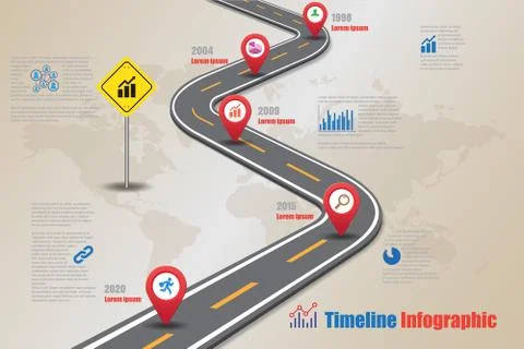 Road map Timeline Infographic, Vector Illustration Illustrazione stock