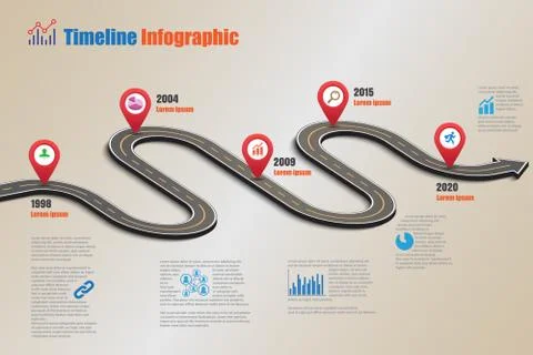 Road map Timeline Infographic, Vector Illustration Illustrazione stock