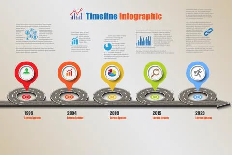 Road map Timeline Infographic, Vector Illustration Illustrazione stock