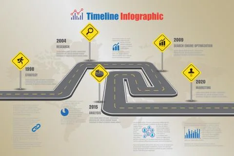 Road map Timeline Infographic, Vector Illustration Stock Illustration