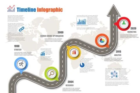 Road map Timeline Infographic, Vector Illustration Stock Illustration