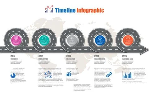 Road map Timeline Infographic, Vector Illustration Stock Illustration