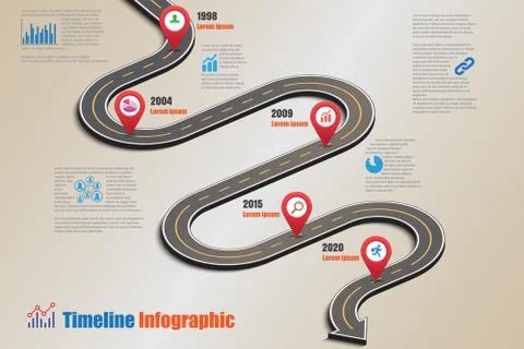 Road map Timeline Infographic, Vector Illustration Stock Illustration