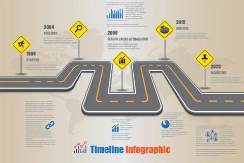 Road map Timeline Infographic, Vector Illustration Illustrazione stock