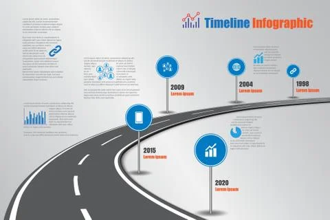 Road map Timeline Infographic, Vector Illustration Illustrazione stock