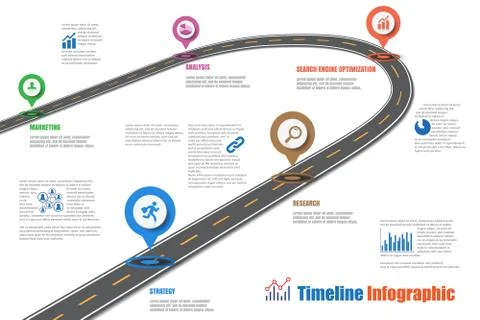 Road map Timeline Infographic, Vector Illustration Illustrazione stock