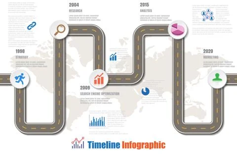 Road map Timeline Infographic, Vector Illustration Illustrazione stock