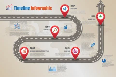 Road map Timeline Infographic, Vector Illustration Stock Illustration