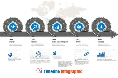 Road map Timeline Infographic, Vector Illustration Illustrazione stock