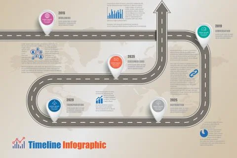Road map Timeline Infographic, Vector Illustration Illustrazione stock