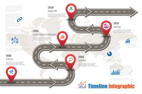Road map Timeline Infographic, Vector Illustration Stock Illustration