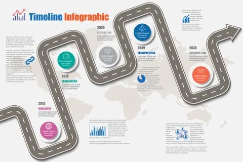 Road map Timeline Infographic, Vector Illustration Stock Illustration
